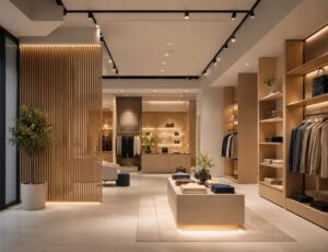 Modern retail store interior with premium fit-out design and minimalist layout.