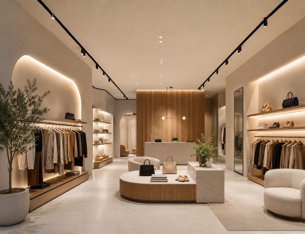 Minimalist modern retail store interior
