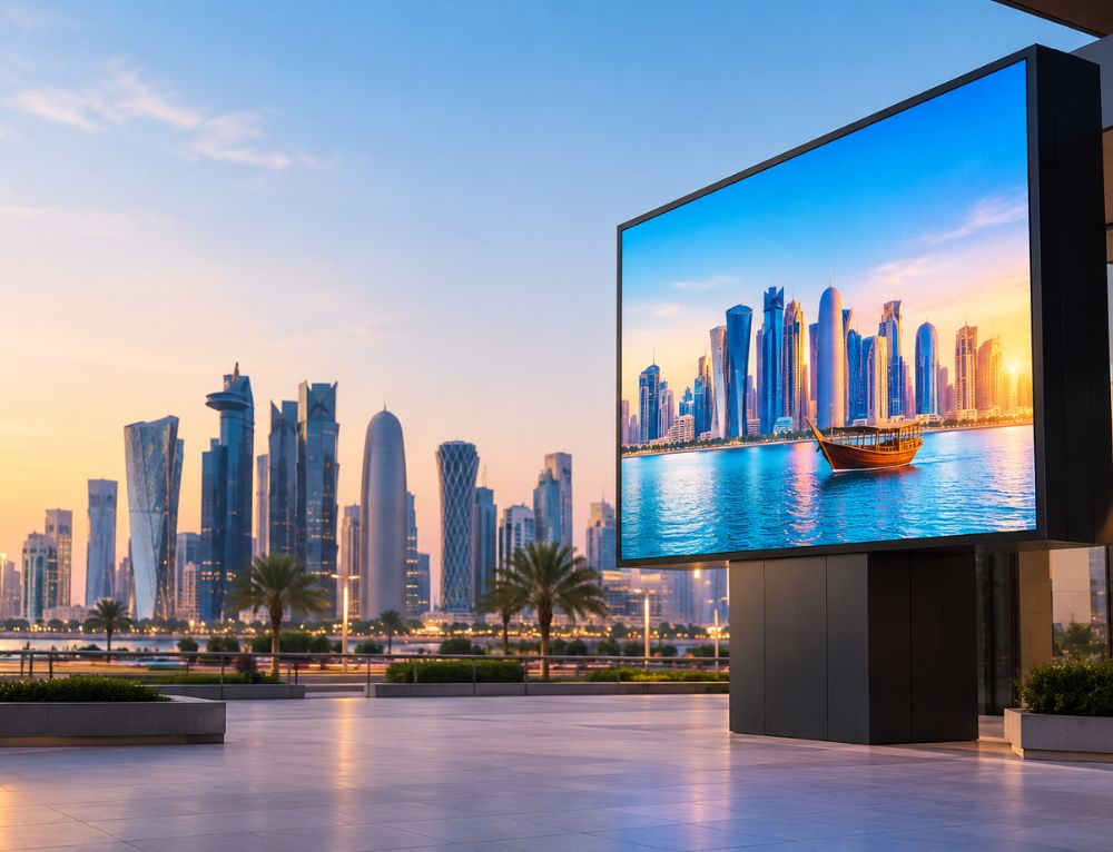 LED digital billboard in Qatar cityscape